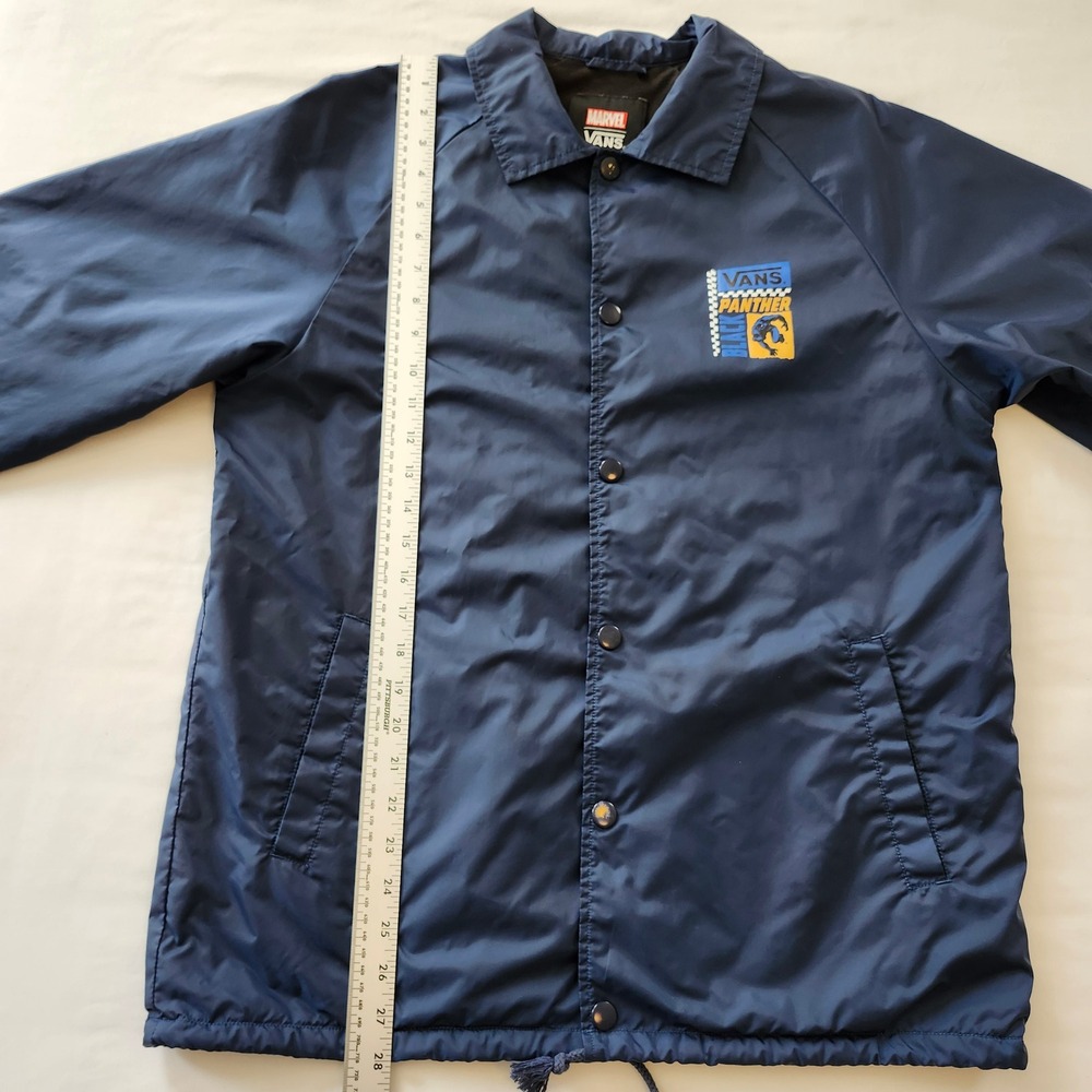 Vans x Marvel Black Panther nylon Jacket Windbreaker Navy Blue Mens Medium - Picture 10 of 10